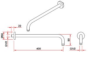 Держатель верхнего душа Berges VENTAS 74009 хром купить в интернет-магазине сантехники Sanbest