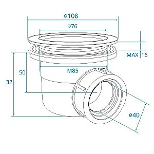 Сифон для поддона RGW S-010 90 хром купить в интернет-магазине сантехники Sanbest