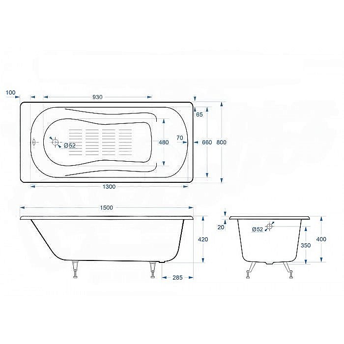 Ванна Delice Haiti Luxe Elite 150х80 DLR230636-AS 150х80 белая купить в интернет-магазине Sanbest