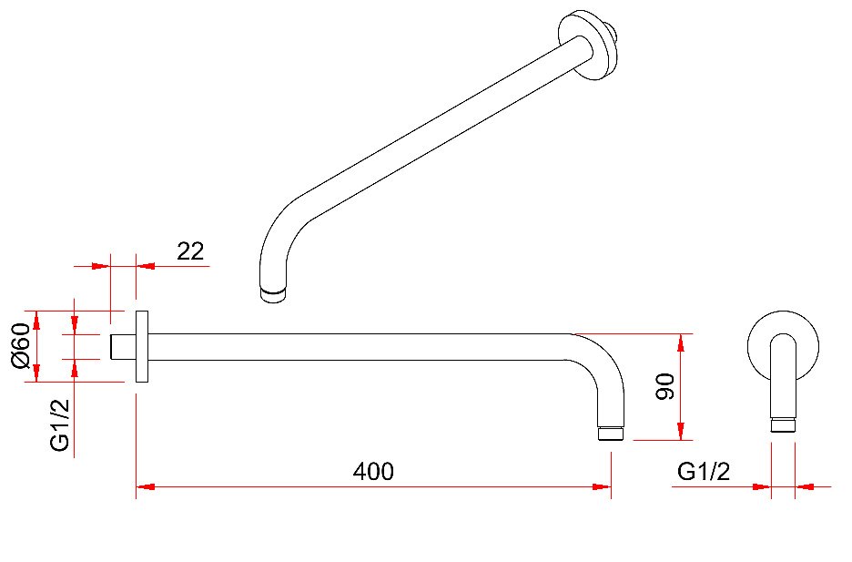 Держатель верхнего душа Berges VENTAS 74009 хром купить в интернет-магазине сантехники Sanbest