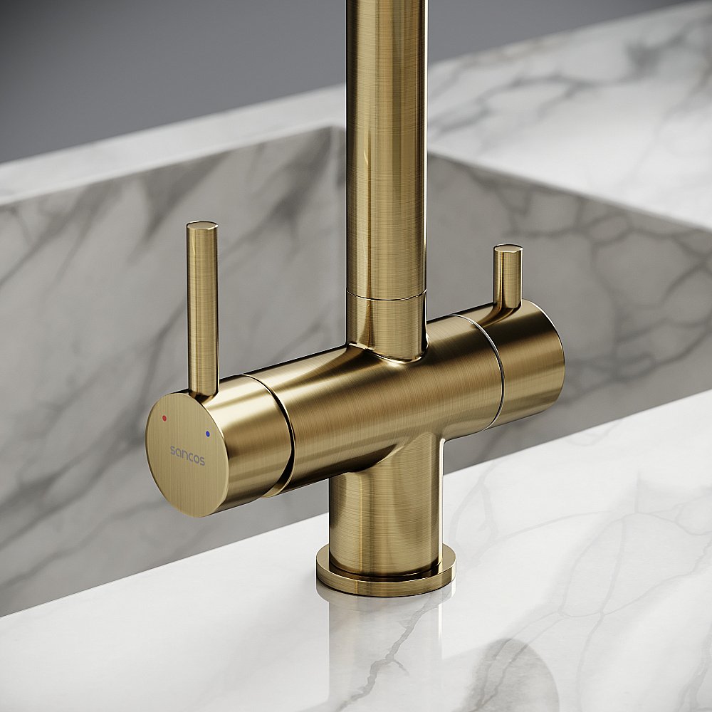 Смеситель для кухни Sancos Foster SC4014BG брашированное золото купить в интернет-магазине сантехники Sanbest