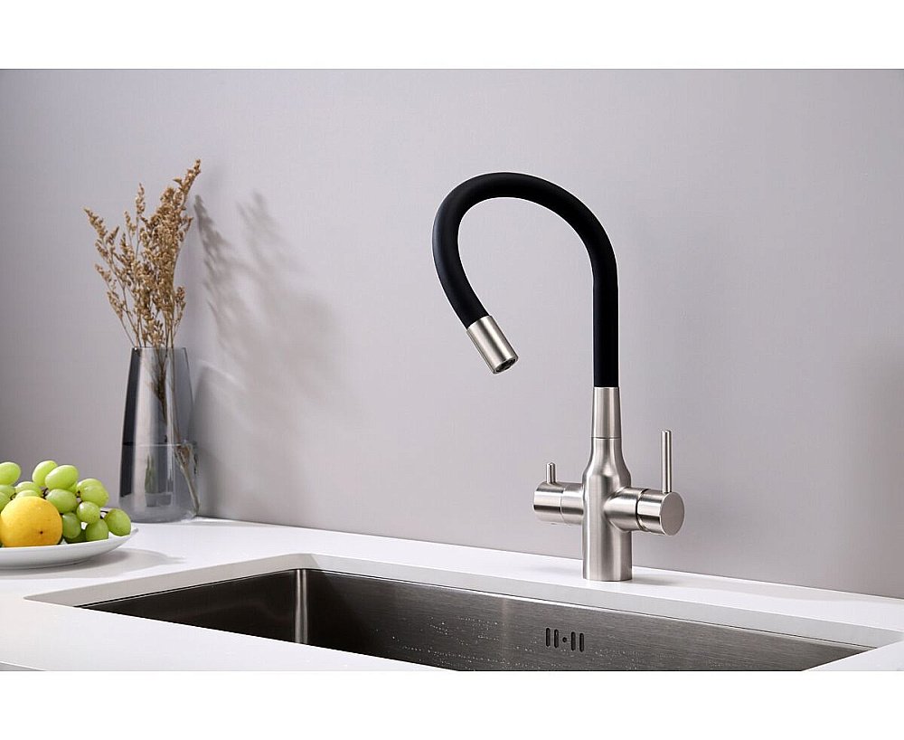 Смеситель для кухни Paulmark Salix Sa213419-BS брашированная сталь купить в интернет-магазине сантехники Sanbest