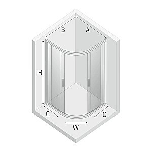 Душевой уголок NEW TRENDY NEW PRAKTIC K-0576 90x90 стекло прозрачное/профиль хром купить в интернет-магазине Sanbest