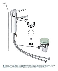 Смеситель для раковины Grohe Concetto 32204001 хром купить в интернет-магазине сантехники Sanbest