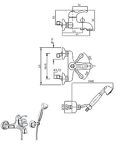 Смеситель для ванны Migliore Lem 25866 бронза купить в интернет-магазине сантехники Sanbest