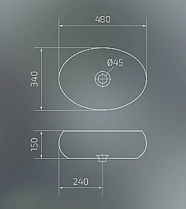 Раковина накладная Gid Lago 48 9030bf 52232 черная купить в интернет-магазине Sanbest