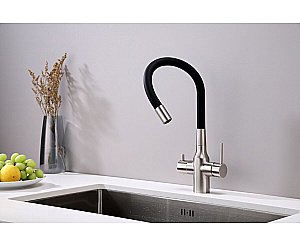 Смеситель для кухни Paulmark Salix Sa213419-BS брашированная сталь купить в интернет-магазине сантехники Sanbest