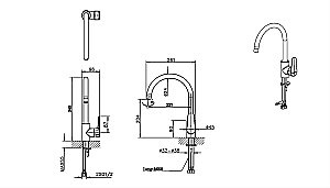 Смеситель для кухни Bravat SOURCE F7173218BW-ENG черный купить в интернет-магазине сантехники Sanbest