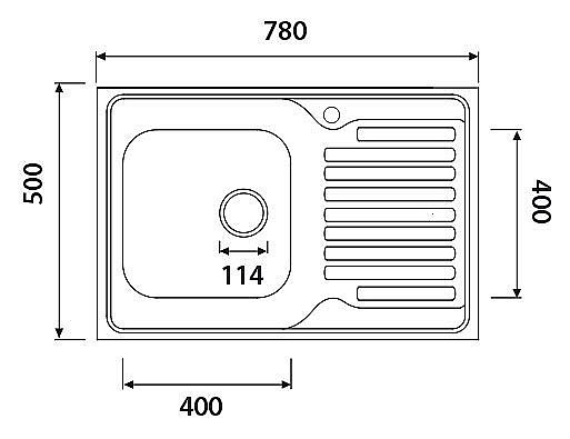 Мойка кухонная Kaiser KSS-7850 хром купить в интернет-магазине сантехники Sanbest