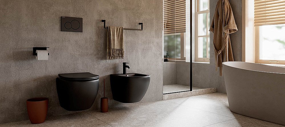 Унитаз подвесной Ceramica Nova Metropol Rimless CN4002MB безободковый, с крышкой микролифт, черный матовый купить в интернет-магазине Sanbest