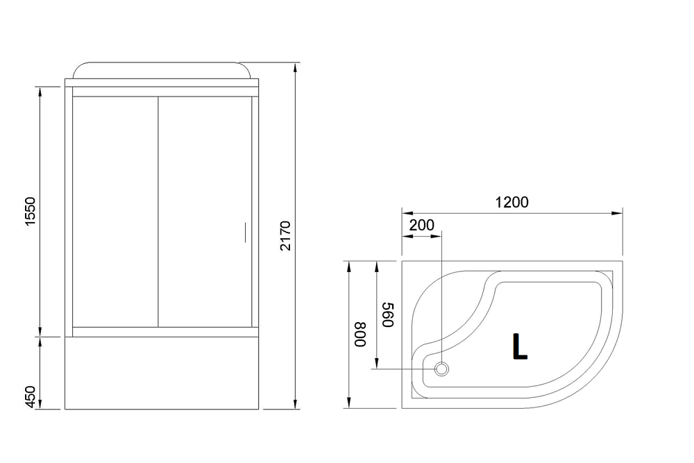 Душевая кабина Royal Bath BK5-WC-CH 120х80 купить в интернет-магазине Sanbest