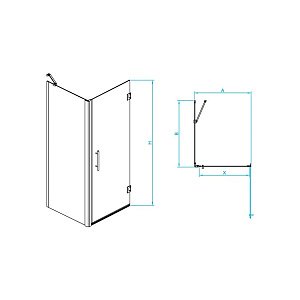 Душевой уголок RGW Hotel HO-045B (HO-011B+Z-050-2B+O-204B) 70х100 350604570-014 стекло прозрачное/профиль черный купить в интернет-магазине Sanbest