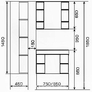 Зеркальный шкаф Valente Festa 75 купить в интернет-магазине сантехники Sanbest