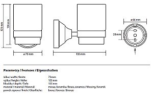 Стакан для зубных щеток Bemeta Kera 144710017 бронза купить в интернет-магазине сантехники Sanbest