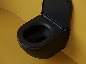 Унитаз подвесной Ceramica Nova Metropol CN4002TMB черный матовый, с крышкой микролифт, безободковый, слив-торнадо купить в интернет-магазине Sanbest