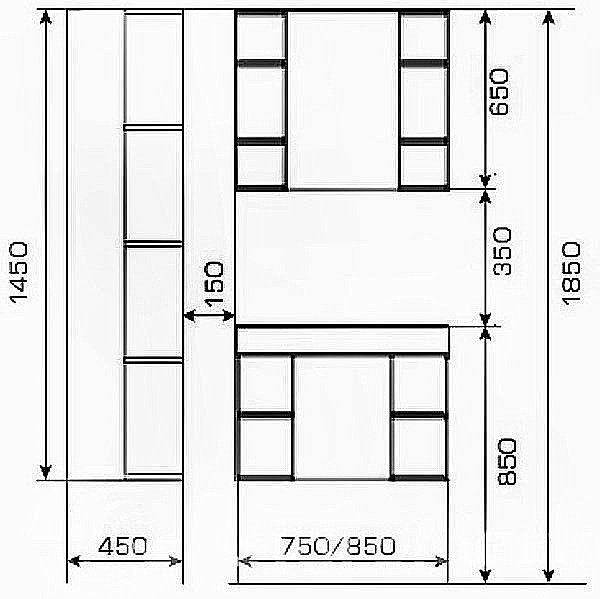 Зеркальный шкаф Valente Festa 75 купить в интернет-магазине сантехники Sanbest