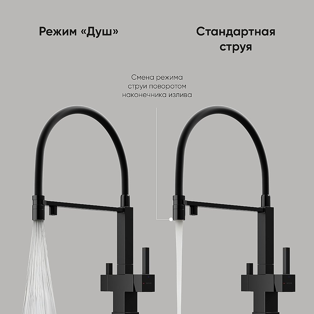 Смеситель для кухни Sancos Moro SC4006MB черный матовый купить в интернет-магазине сантехники Sanbest