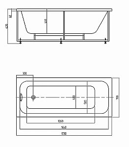 Ванна Aquatek Мия 175х70 MIY175-0000001 белая купить в интернет-магазине Sanbest
