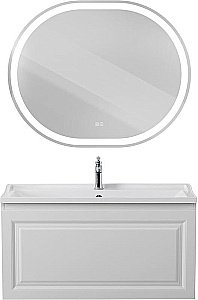 Тумба с раковиной Cezares Giubileo-N 100 GIUBILEO-N-100-1C-SO-BL белая глянцевая для ванной в интернет-магазине Sanbest