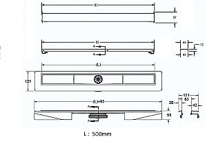 Душевой лоток прямой Berges C1 Norma 50 090036 матовый хром купить в интернет-магазине Sanbest