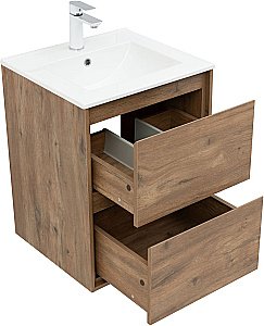 Тумба с раковиной Aquanet Милан 336376/303190 50 дуб рустикальный для ванной в интернет-магазине Sanbest