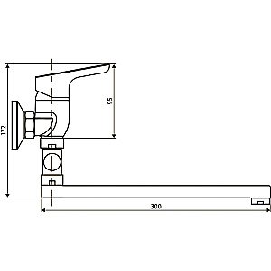 Смеситель для ванны Dorff Norma D1095000 хром купить в интернет-магазине сантехники Sanbest