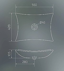 Раковина накладная Gid Creativo 56 N9176 51129 белая купить в интернет-магазине сантехники Sanbest