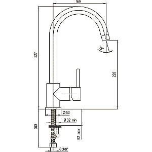 Смеситель для кухни PAINI Cox 78OT572LMKM золото купить в интернет-магазине сантехники Sanbest