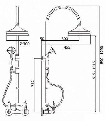 Душевая система Cezares FIRST-CD-30-01-M хром купить в интернет-магазине сантехники Sanbest