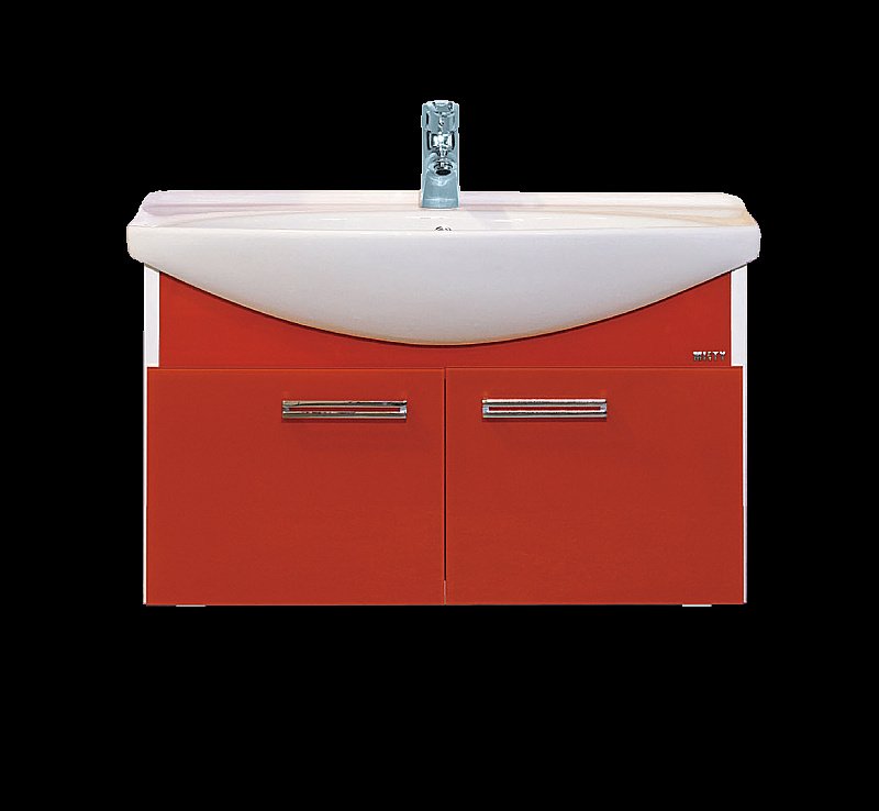 Тумба с раковиной подвесная Misty Джулия 85 красная для ванной в интернет-магазине Sanbest