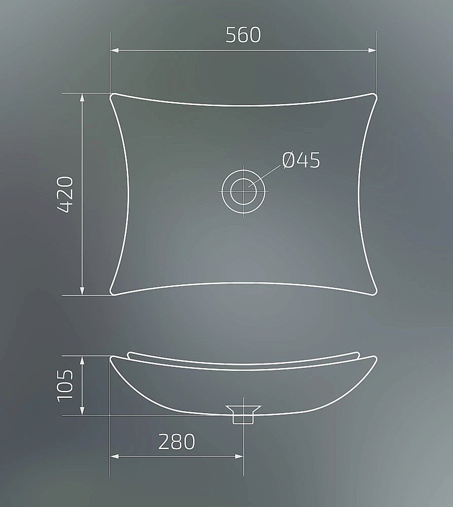 Раковина накладная Gid Creativo 56 N9176 51129 белая купить в интернет-магазине сантехники Sanbest