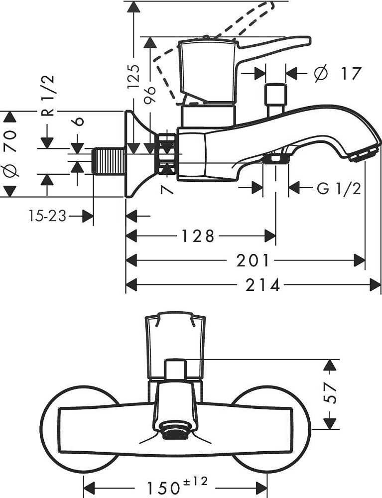 Смеситель для ванны Hansgrohe Metropol Classic 31340090 купить в интернет-магазине сантехники Sanbest