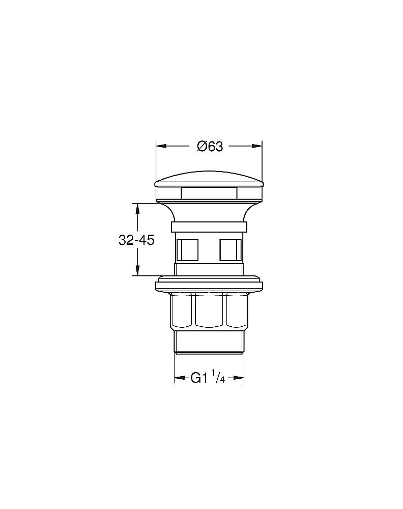 Донный клапан для раковины Grohe 40824000 хром купить в интернет-магазине сантехники Sanbest