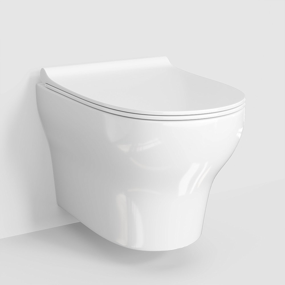 Унитаз подвесной WasserKraft Berkel H001.E034 безободковый, с крышкой микролифт, белый купить в интернет-магазине Sanbest
