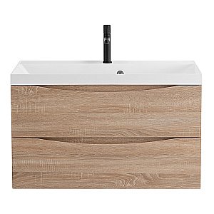 Тумба с раковиной Belbagno MARINO 80 2C-SO/BB800/450-LV-MR-AST Rovere Bianco для ванной в интернет-магазине Sanbest