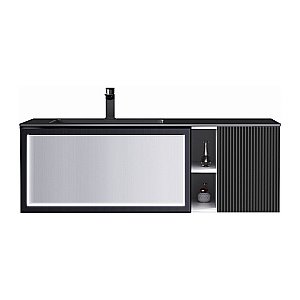 Мебель для ванной Orans BC-9015-1200L белая/черный, левая для ванной в интернет-магазине Sanbest