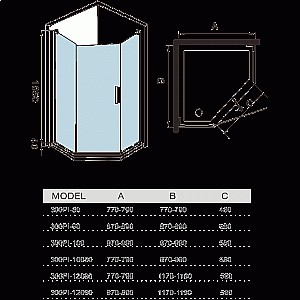 Душевой уголок WeltWasser WW300 300PI-90 купить в интернет-магазине Sanbest
