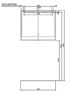 Зеркало Aquanet Милан 336406 100 дуб светлый в ванную от интернет-магазине сантехники Sanbest