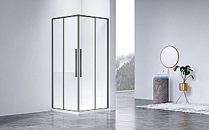 Душевой уголок Vincea Slim-N VSS-4SN8010CLGM 100x80 стекло прозрачное/профиль вороненая сталь купить в интернет-магазине Sanbest