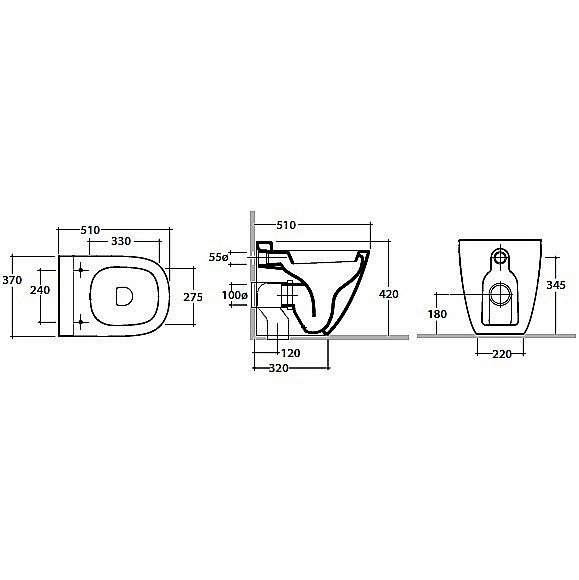 Унитаз приставной GLOBO Stockholm LA002.BI купить в интернет-магазине Sanbest