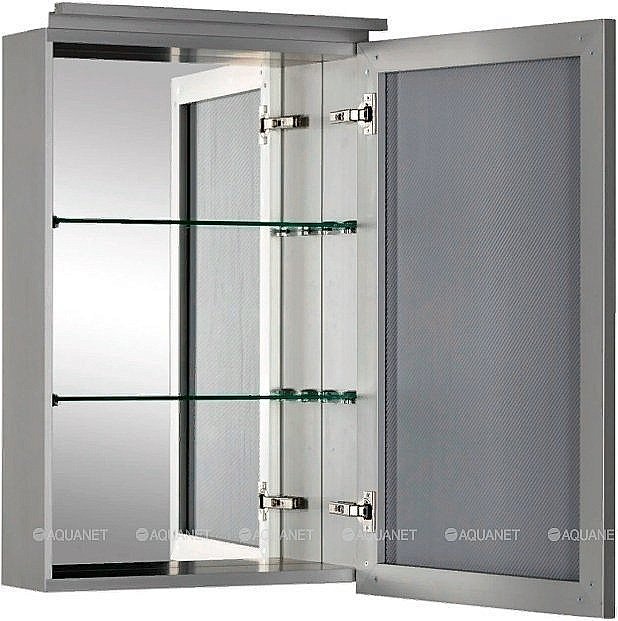 Зеркальный шкаф De Aqua Алюминиум 261749 50 серебро купить в интернет-магазине сантехники Sanbest