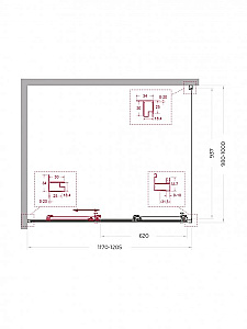 Душевой уголок BelBagno UNO-195-AHF-31 120x100 стекло прозрачное/профиль черный матовый купить в интернет-магазине Sanbest