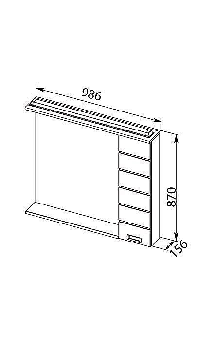 Зеркало со шкафом Aquanet Доминика 100 белое в ванную от интернет-магазине сантехники Sanbest