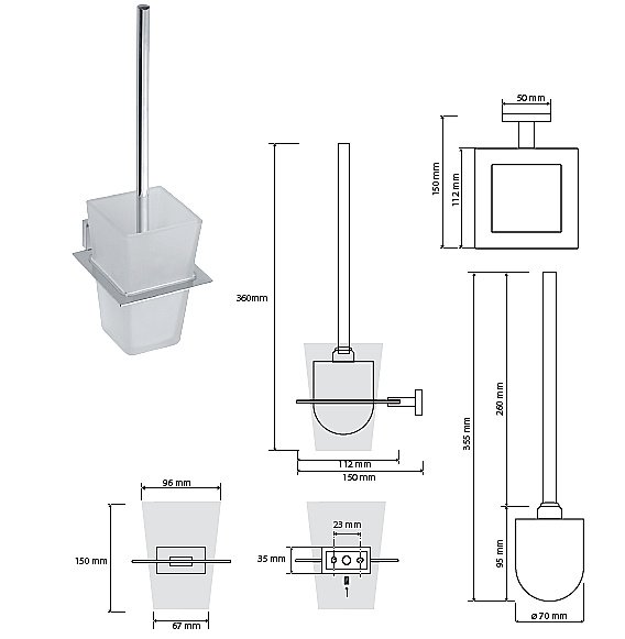Ёршик подвесной Bemeta Plaza 118113012 купить в интернет-магазине сантехники Sanbest