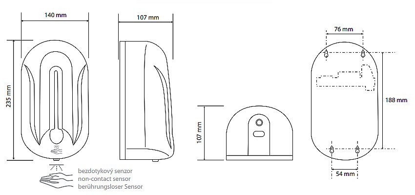 Диспенсер Bemeta Hotel 124109347 белый купить в интернет-магазине сантехники Sanbest