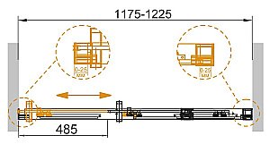 Душевая дверь Cezares DUET SOFT-M-BF-1-120-C-Cr купить в интернет-магазине Sanbest