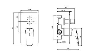 Смеситель для душа Aquatek Вега AQ1046CR хром купить в интернет-магазине сантехники Sanbest
