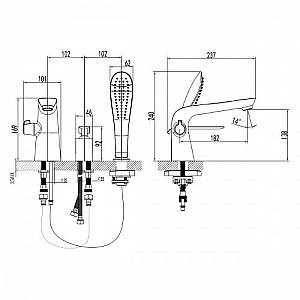 Смеситель для ванны Lemark Melange LM4947CW купить в интернет-магазине сантехники Sanbest