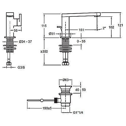 Cмеситель для раковины Jacob Delafon COMPOSED E73167-CP купить в интернет-магазине сантехники Sanbest