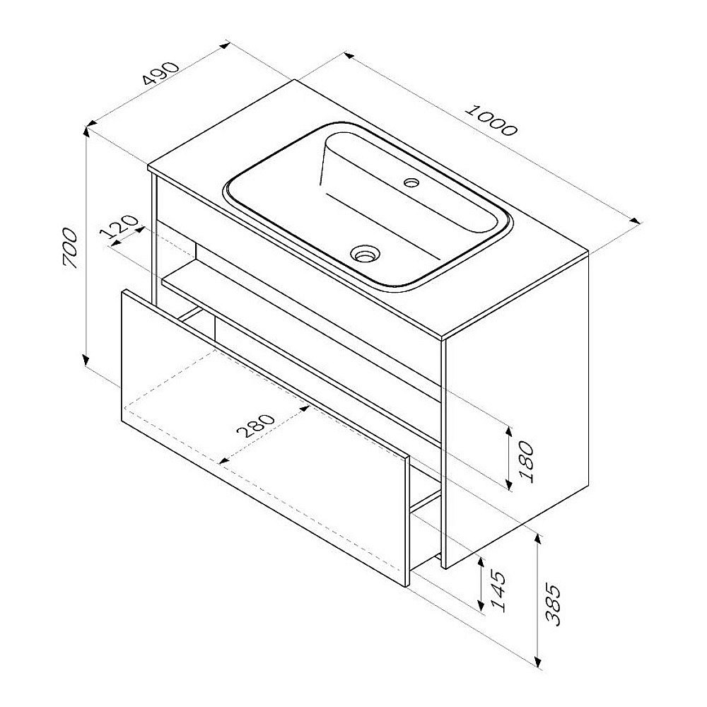 Тумба с раковиной AM.PM Func 100 белая для ванной в интернет-магазине Sanbest